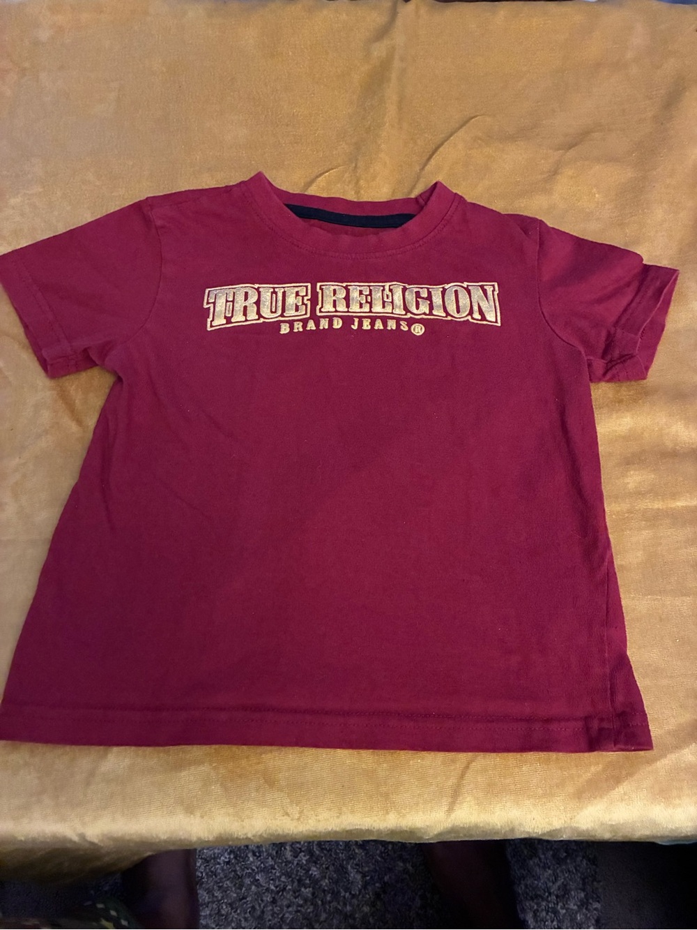 True Religion Kids Burgundy Short Sleeve Logo Tee